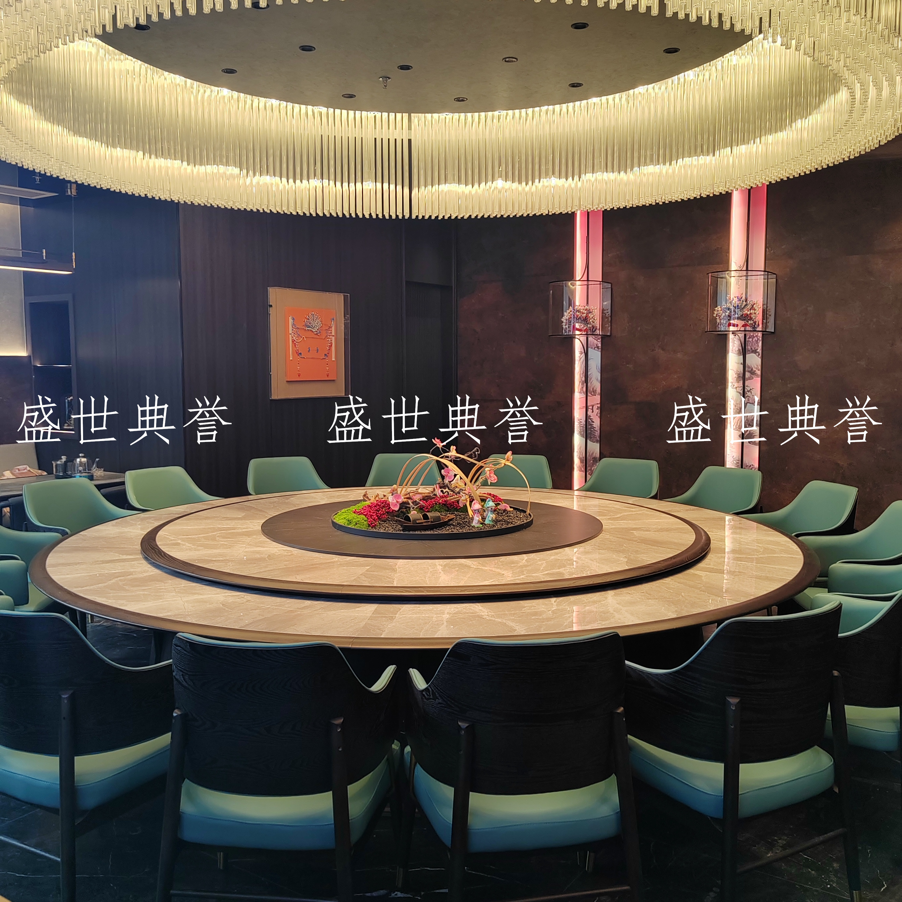Zibo international grand hotel mesa de comedor eléctrica de madera sólida silla de banquete de negocios club silla de madera sólida restaurante box silla de lujo ligera Item Picture