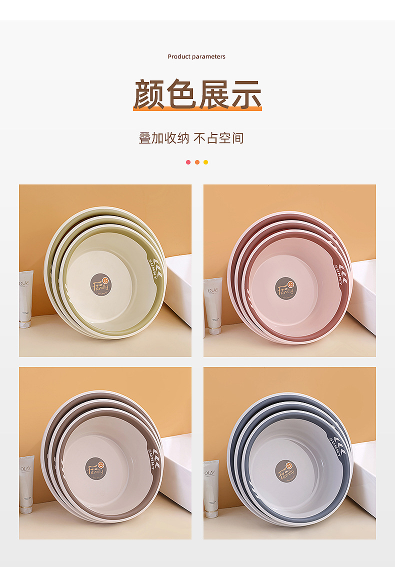 S118-811 new double color round basin thickened anti drop laundry wash basin Kitchen wash basin Application Scenario