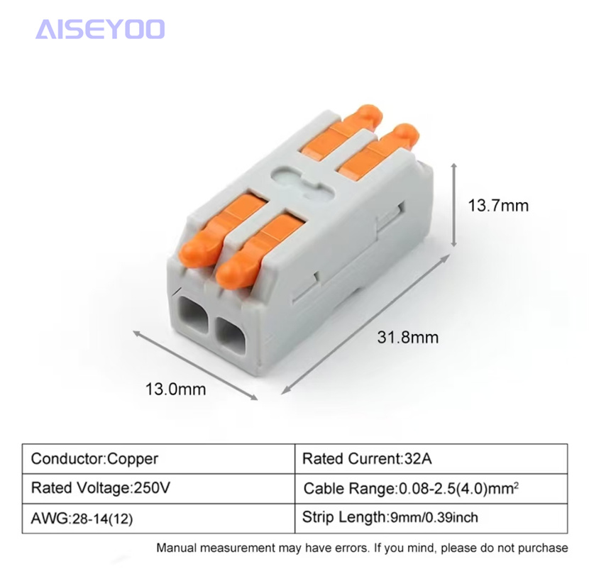 快速导线连接器通用紧凑型2/3针拼接推入式接线 快速接线端子d2-2/3 d3-2/3二位多功能电工电线连接器 4详情10