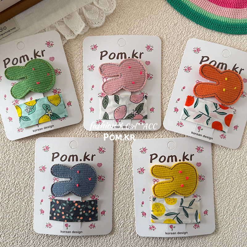 New Spring/Summer 2025 style: Sweet cherry ribbon bow, cute girl, duckbill clip, side bangs clip, cute hair accessory for girls Specification image