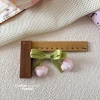 New Spring 2025 Sweet cherry ribbon bow, cute girl duckbill clip, side bangs clip hair accessory for girls Item Picture