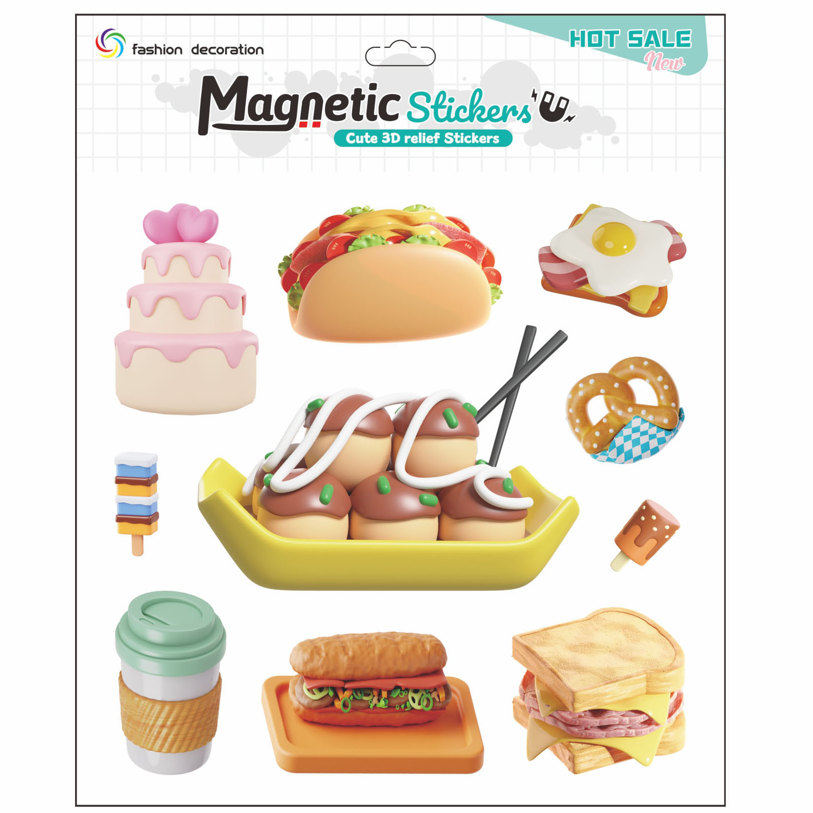 Magnetic soft rubber silicone, scenic area, fruits, food, refrigerator stickers, decorative handicrafts details Picture