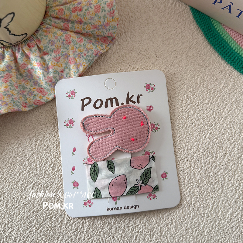 New Spring/Summer 2025 style: Sweet cherry ribbon bow, cute girl, duckbill clip, side bangs clip, cute hair accessory for girls pic 8