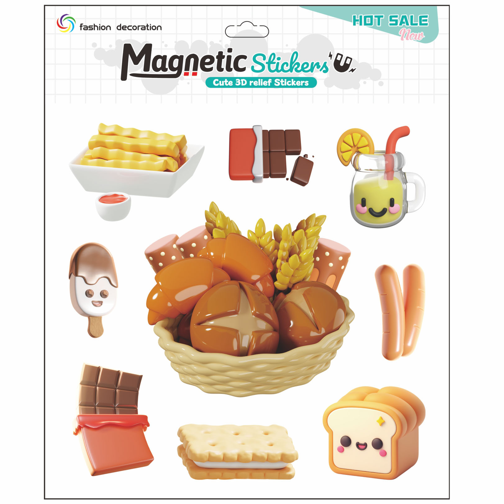 Magnetic soft rubber silicone, scenic area, fruits, food, refrigerator stickers, decorative handicrafts