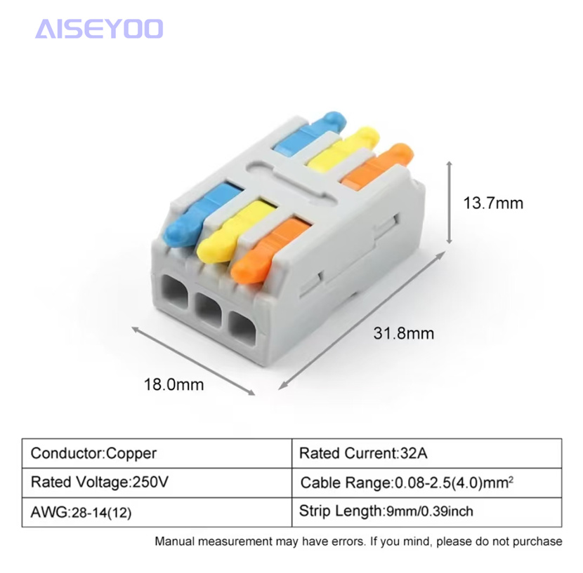快速导线连接器通用紧凑型2/3针拼接推入式接线 快速接线端子d2-2/3 d3-2/3二位多功能电工电线连接器 4详情11