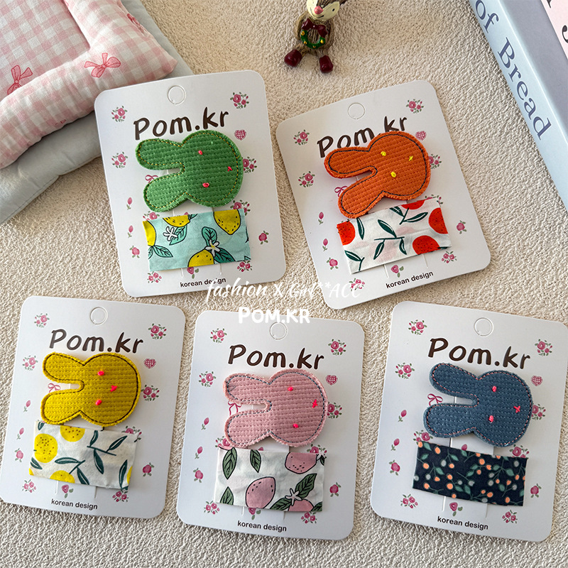 New Spring/Summer 2025 style: Sweet cherry ribbon bow, cute girl, duckbill clip, side bangs clip, cute hair accessory for girls pic 3