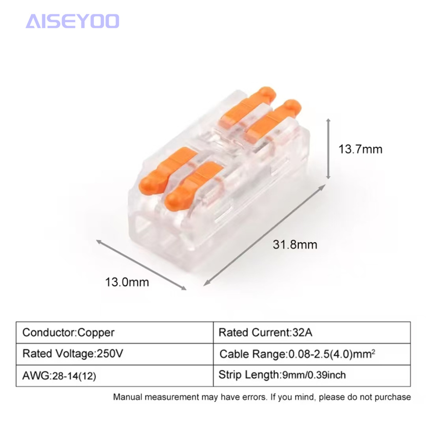 快速导线连接器通用紧凑型2/3针拼接推入式接线 快速接线端子d2-2/3 d3-2/3二位多功能电工电线连接器 4详情8