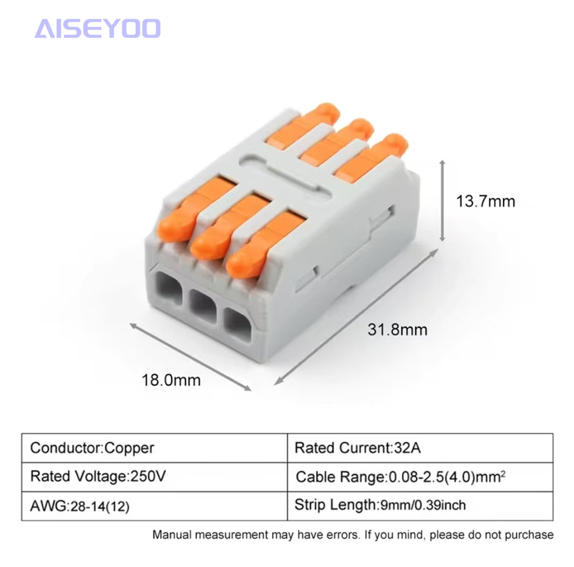 快速导线连接器通用紧凑型2/3针拼接推入式接线 快速接线端子d2-2/3 d3-2/3二位多功能电工电线连接器 4详情14