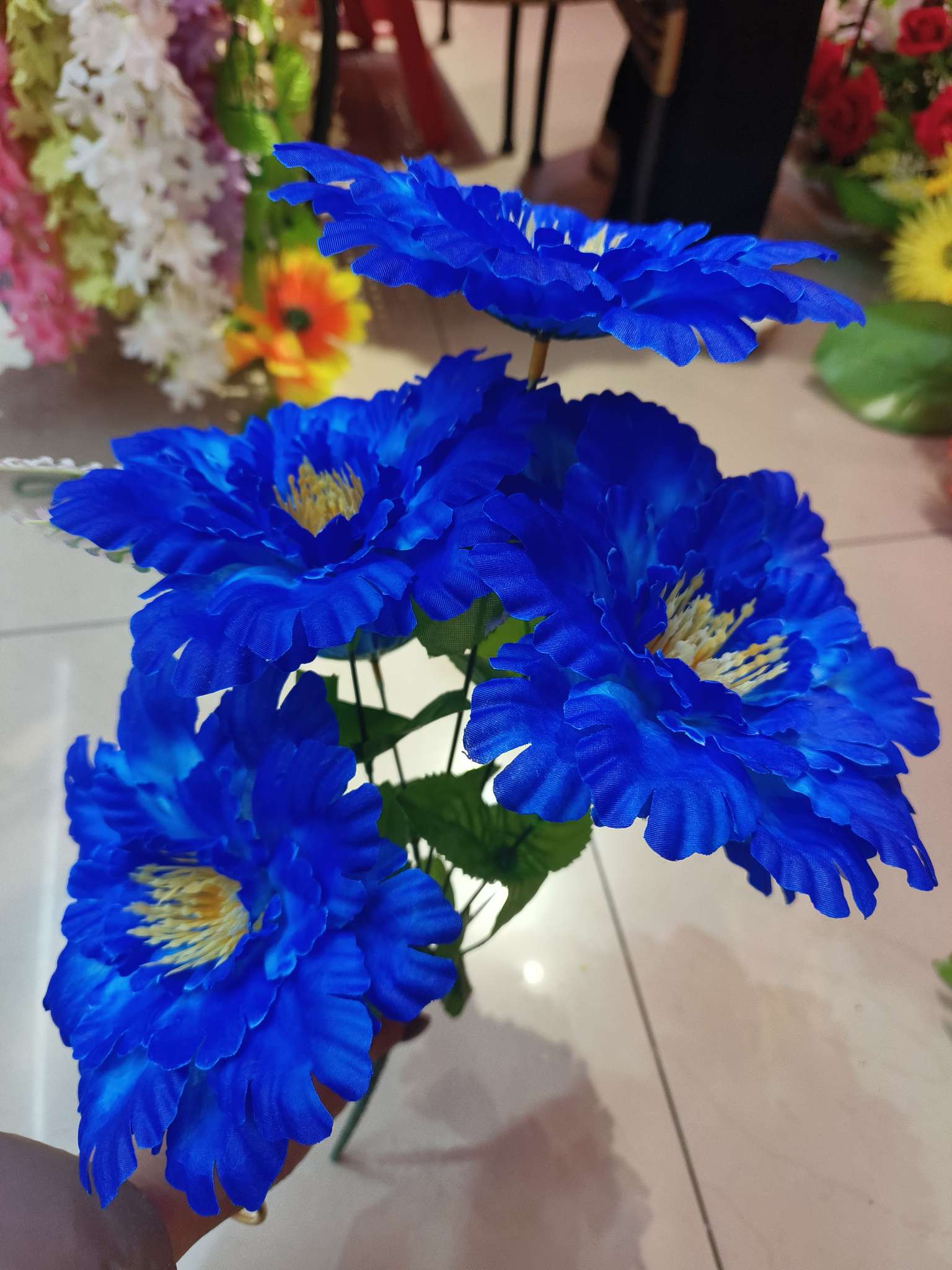 家饰手工针织花材料 仿真花饰塑料花 玫瑰花藤条装饰 塑料花仿真花手工制作材料包