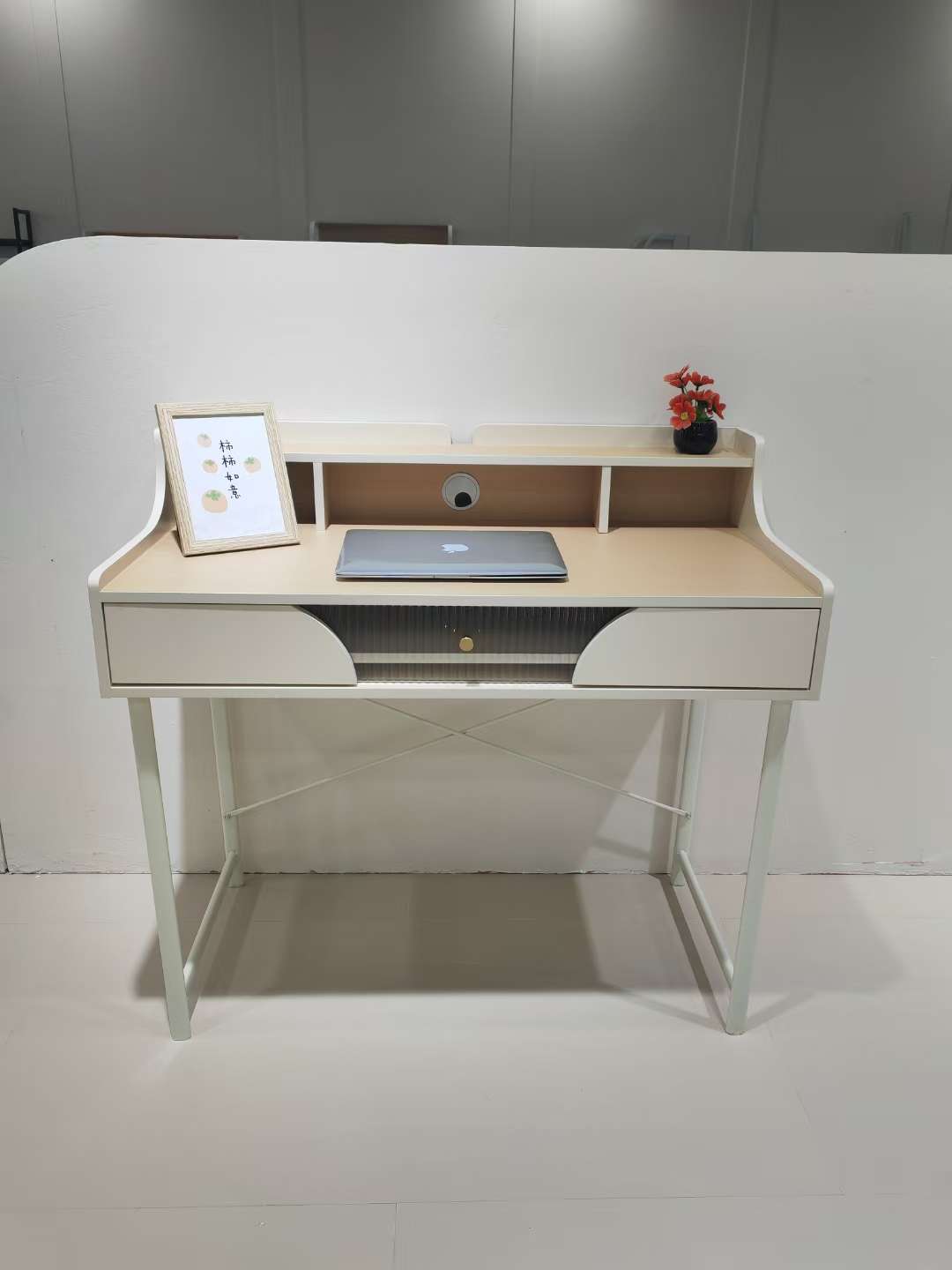 简约现代家装建材成套家具 梳妆台梳妆凳组合 化妆台实木储物功能强大 高级感满满 办公桌白底实物图