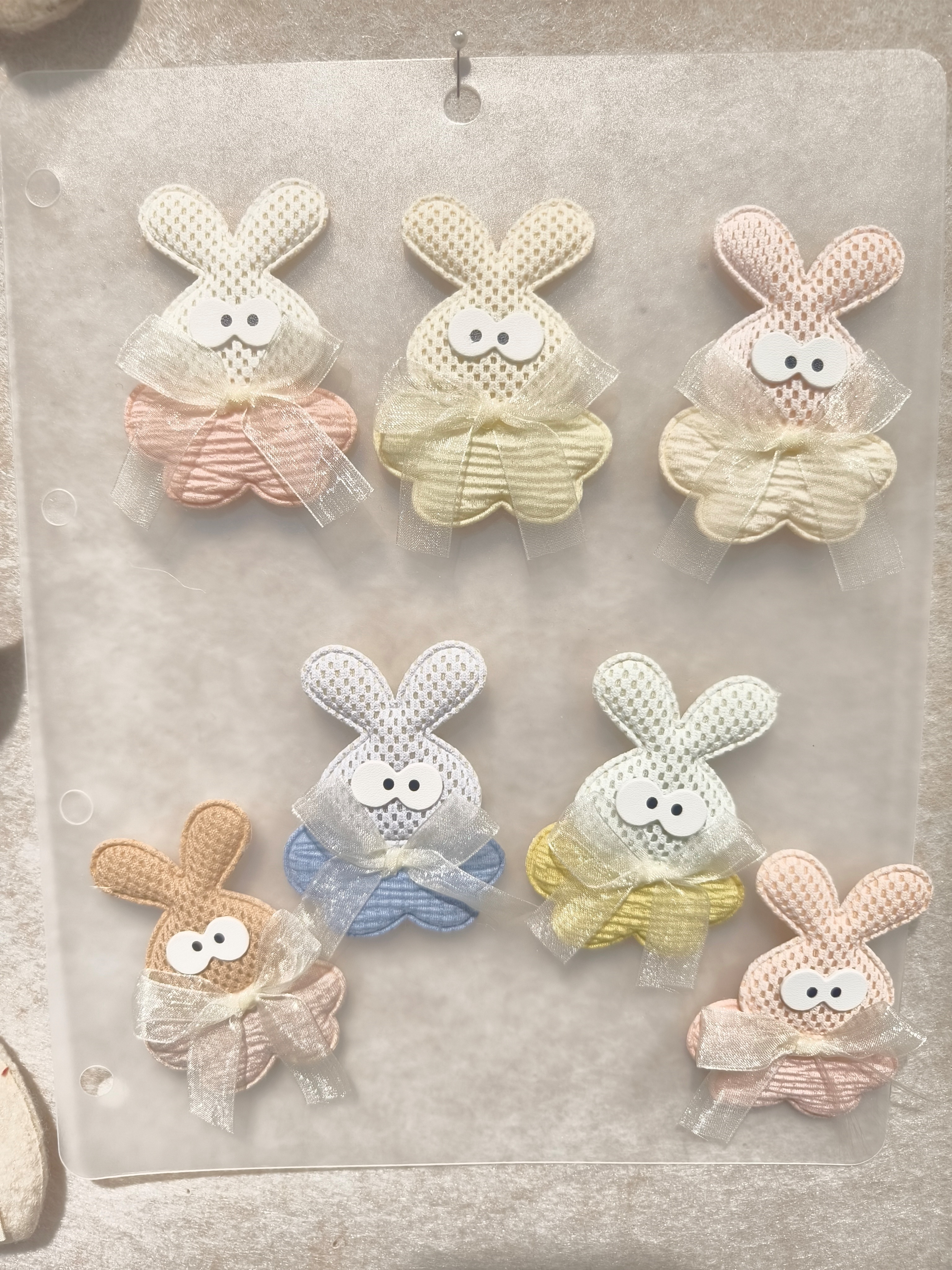Quanxin Accessories Fabric art DIY clothing hat leggings pantyhose glove accessories Design Handmade accessories Striped rabbit round new cotton yarn cloth knot bow Fresh accessories ribbon bow accessories half Specification drawing