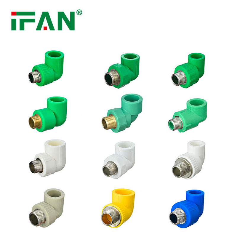 IFAN PPR Elbow Plastic Plumbing Materials PPR Pipe Fittings白底实物图