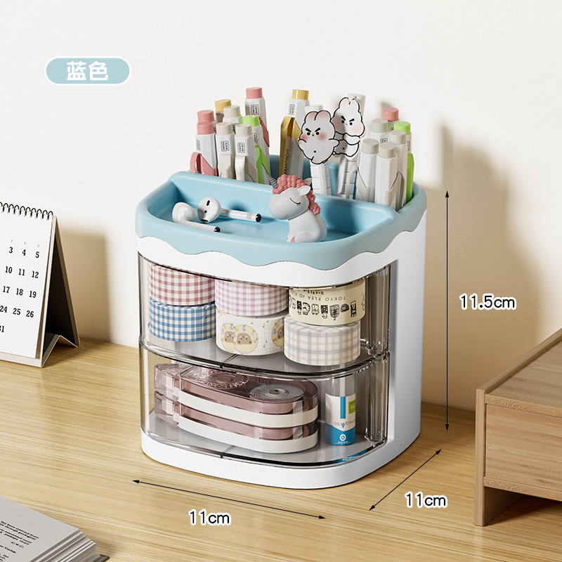 P25- Rotating pen holder Pen holder Office desktop Student desk Pen holder Simple fashion cute transparent pen holder details Picture