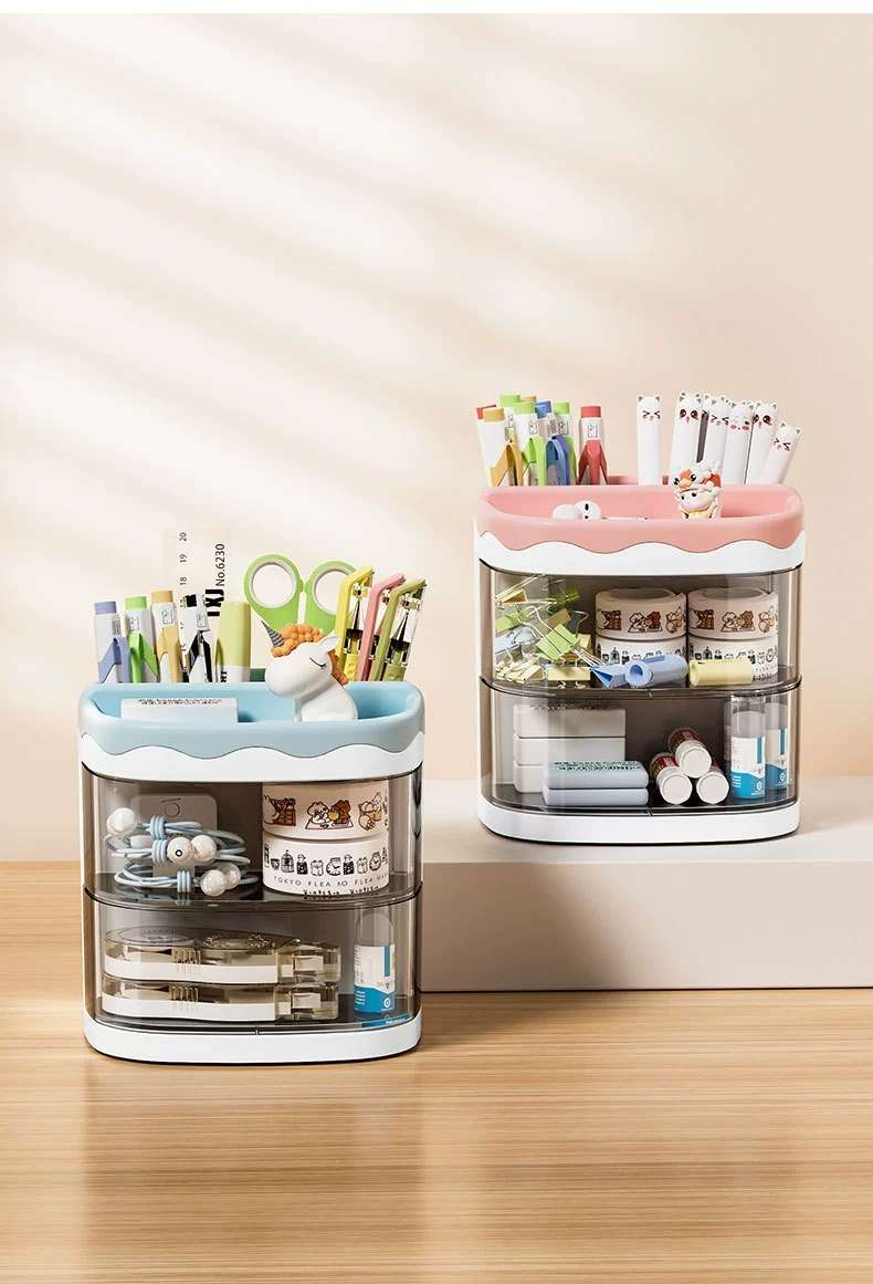 P25- Rotating pen holder Pen holder Office desktop Student desk Pen holder Simple fashion cute transparent pen holder undefined