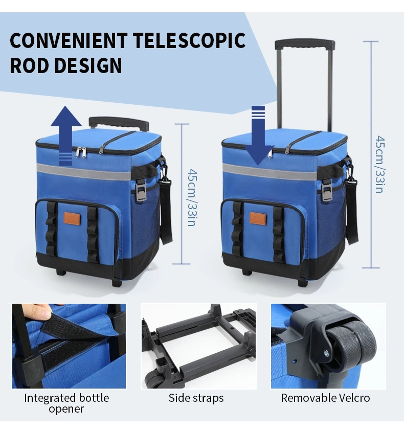 现货批发拉杆保温包车载冷藏箱户外大容量野餐包便携式外卖保温箱详情图3