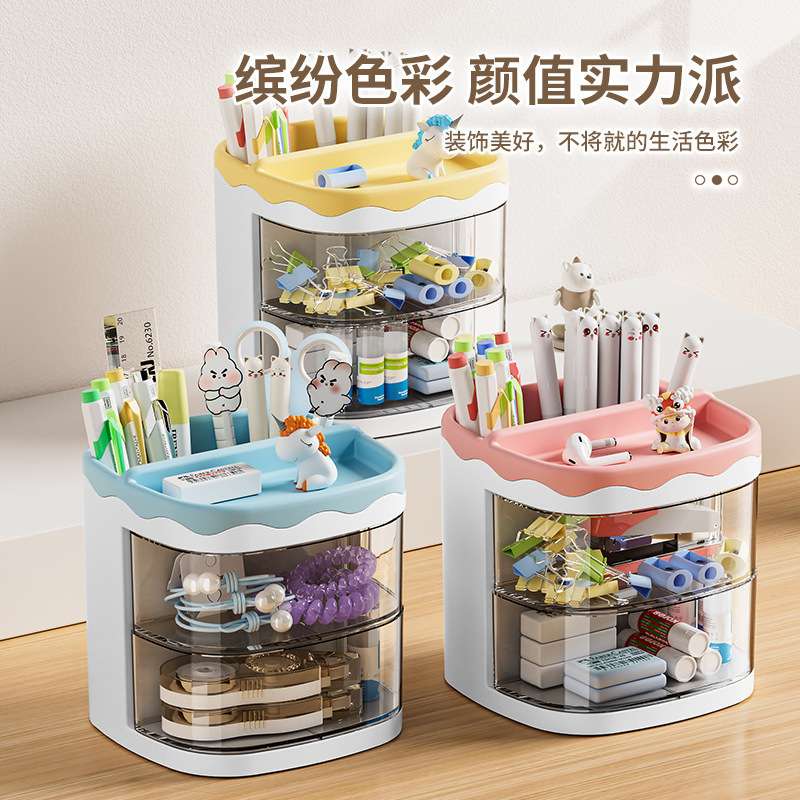 P25- Rotating pen holder Pen holder Office desktop Student desk Pen holder Simple fashion cute transparent pen holder Item Picture