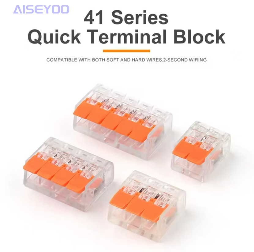 PCT quick terminal block, insertable transformer wire connector, crimping light tube connector, universal lighting fixture connector, soft and hard wire wire connector, press-type docking, quick splitter, quick terminal block Specification image