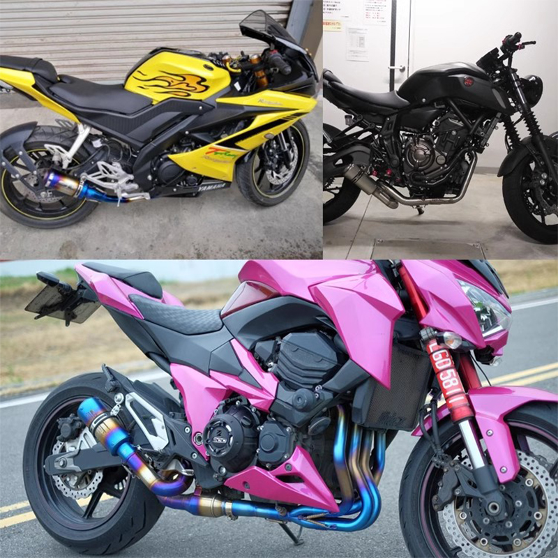 Motorcycle accessories for off-road vehicle Horizon Little Ninja Kawasaki large displacement barrel SC diagonal blast street exhaust pipe tail throat Specification drawing