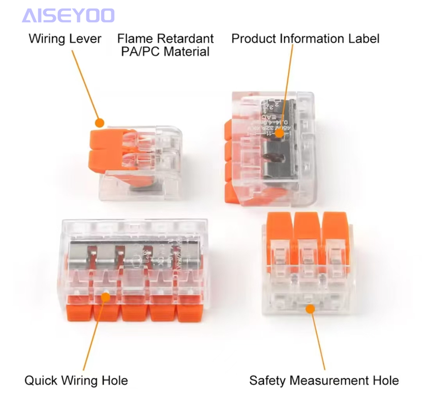 PCT quick terminal block, insertable transformer wire connector, crimping light tube connector, universal lighting fixture connector, soft and hard wire wire connector, press-type docking, quick splitter, quick terminal block Application Scenario
