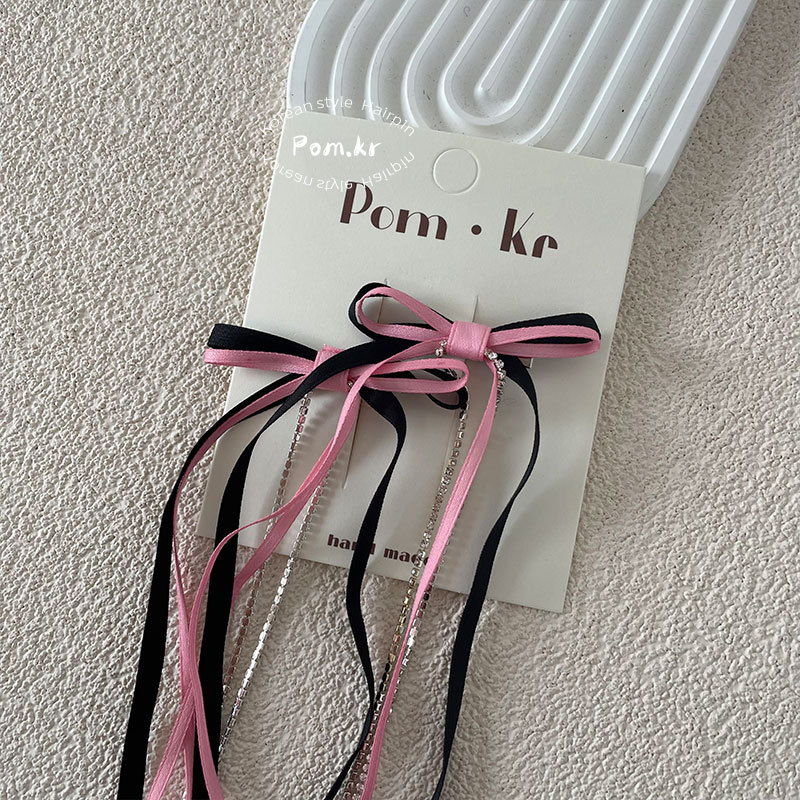 Spring 2025 Children's sweet bow ribbon hair clip, super fairy-like ancient style side-fitting hair clip, ballet-style hair accessory Application Scenario