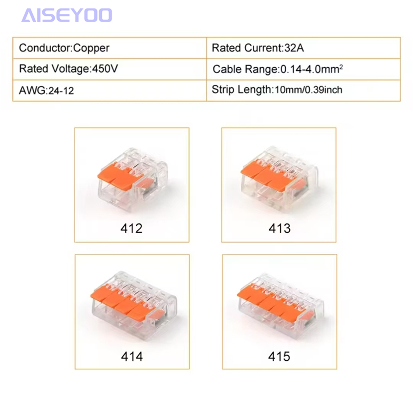 PCT quick terminal block, insertable transformer wire connector, crimping light tube connector, universal lighting fixture connector, soft and hard wire wire connector, press-type docking, quick splitter, quick terminal block details Picture