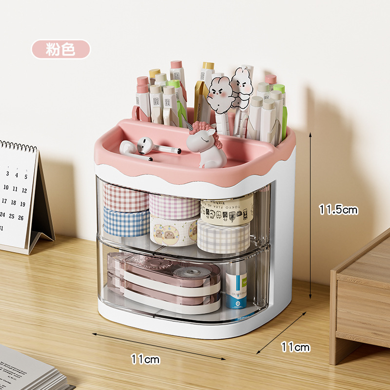 P25- Rotating pen holder Pen holder Office desktop Student desk Pen holder Simple fashion cute transparent pen holder details Picture