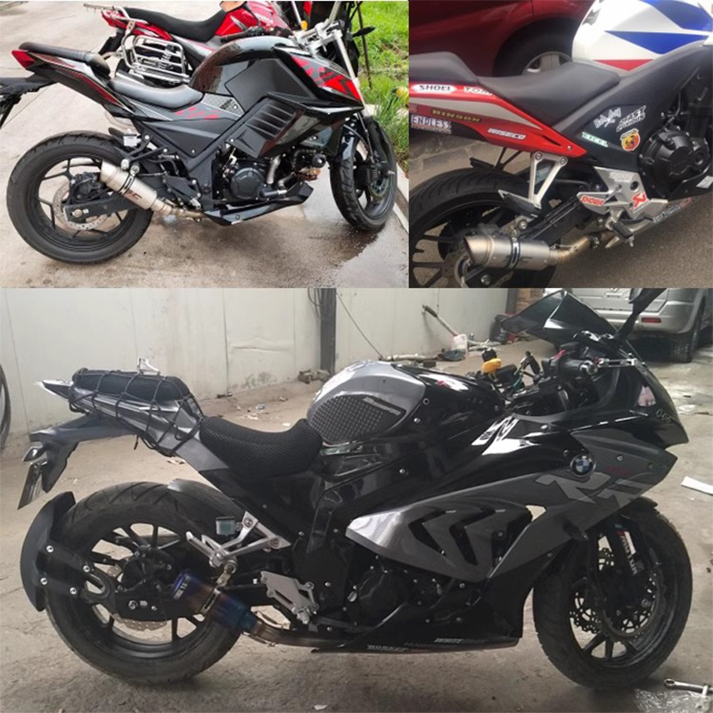 Motorcycle accessories for off-road vehicle Horizon Little Ninja Kawasaki large displacement barrel SC diagonal blast street exhaust pipe tail throat Application Scenario