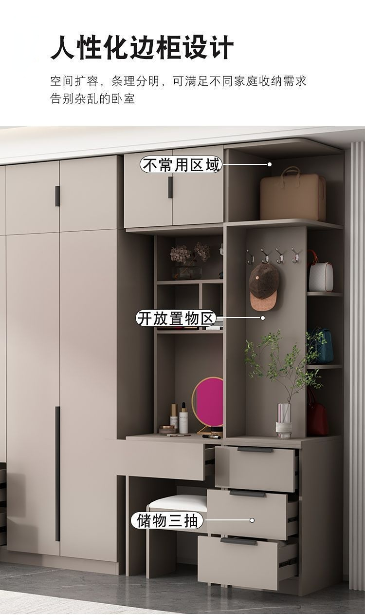 简易衣柜现代简约实木主卧衣柜储物柜子出租屋经济型推拉门大衣橱详情8