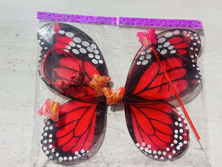 新款儿童翅膀演出服装表演装扮道具蝴蝶翅膀头饰魔法棒三件套翅膀三件套，节假日，生日派对用品详情图7