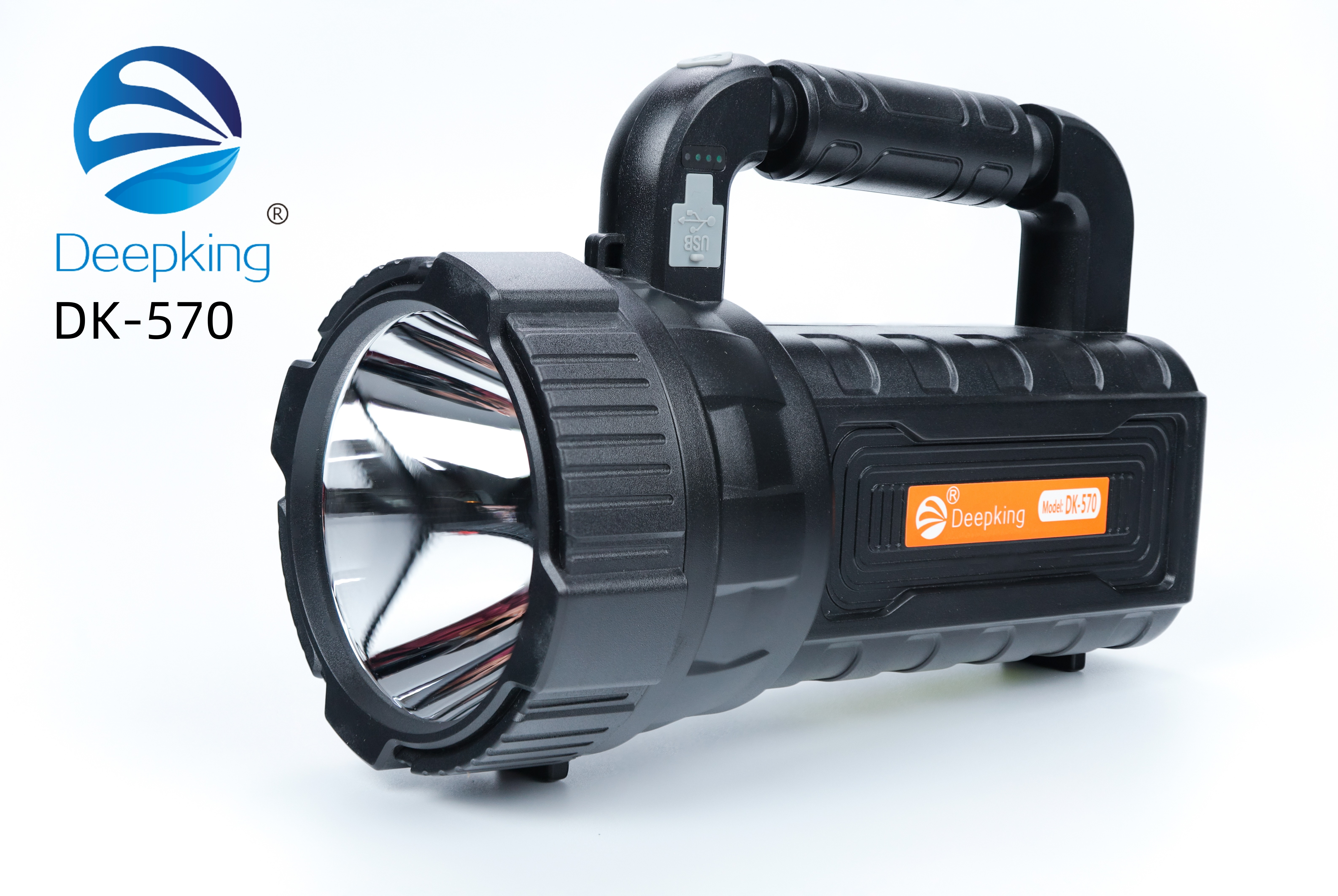 DeepKing Cross-border DK-570 Flashlight, high-intensity charging, ultra-bright outdoor long-range charging, durable household portable searchlight
