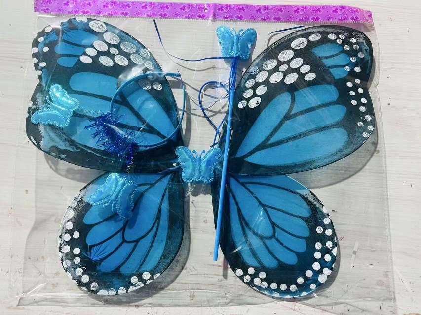 新款儿童翅膀演出服装表演装扮道具蝴蝶翅膀头饰魔法棒三件套翅膀三件套，节假日，生日派对用品详情图5