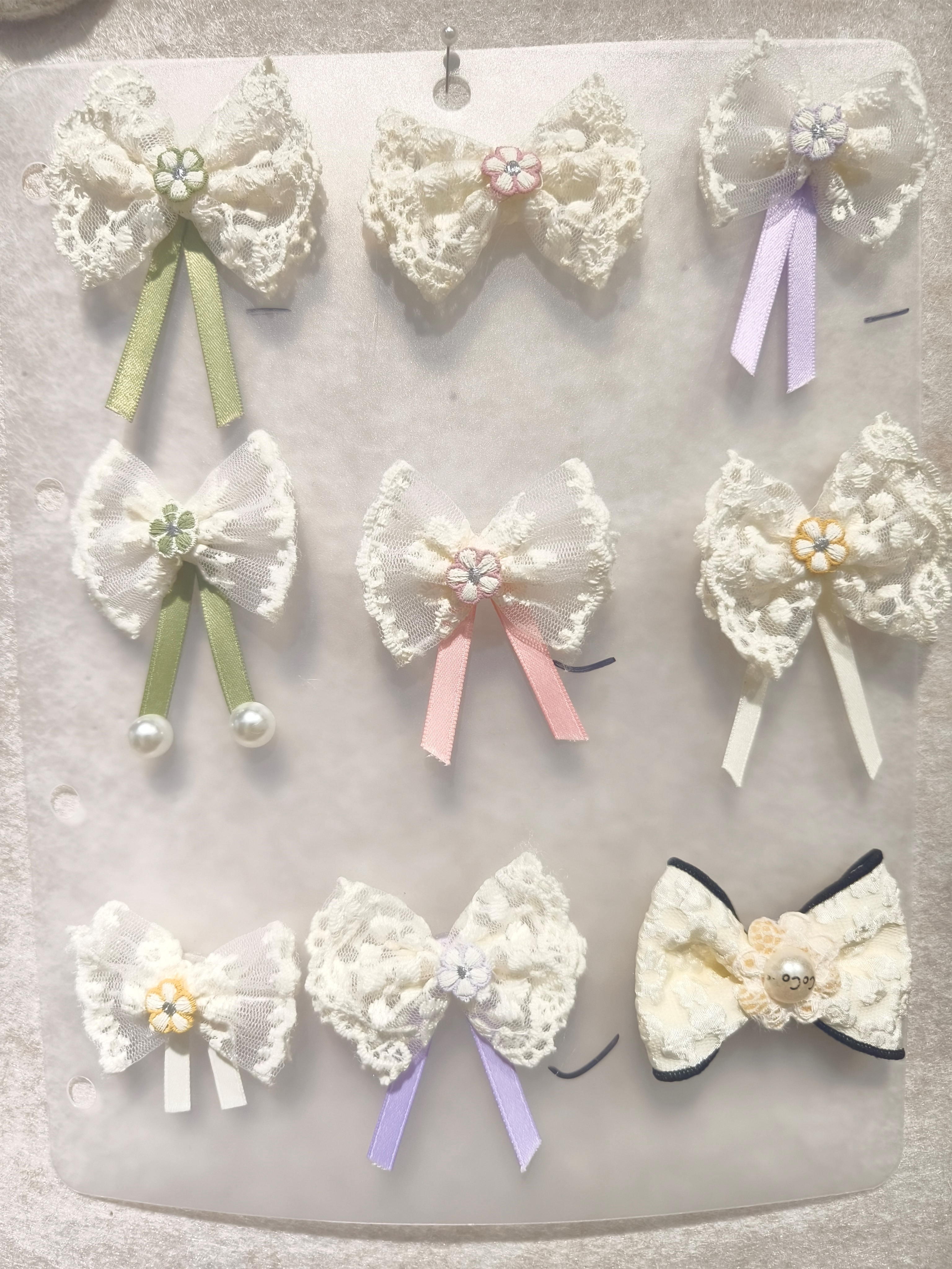 Quanxin Accessories Fabric art DIY clothing hat socks glove accessories Design Handmade clothing accessories Cartoon stripes bow accessories Gauze new flowers fresh accessories ribbon bow accessories half Item Picture