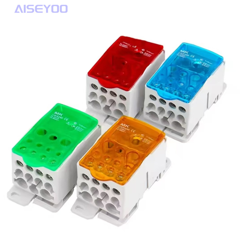 UKK250A/400A/500A单极导轨式分线盒阻燃大电流接线端子排电线连接器大电流分线器 单级零线接线盒并线神器