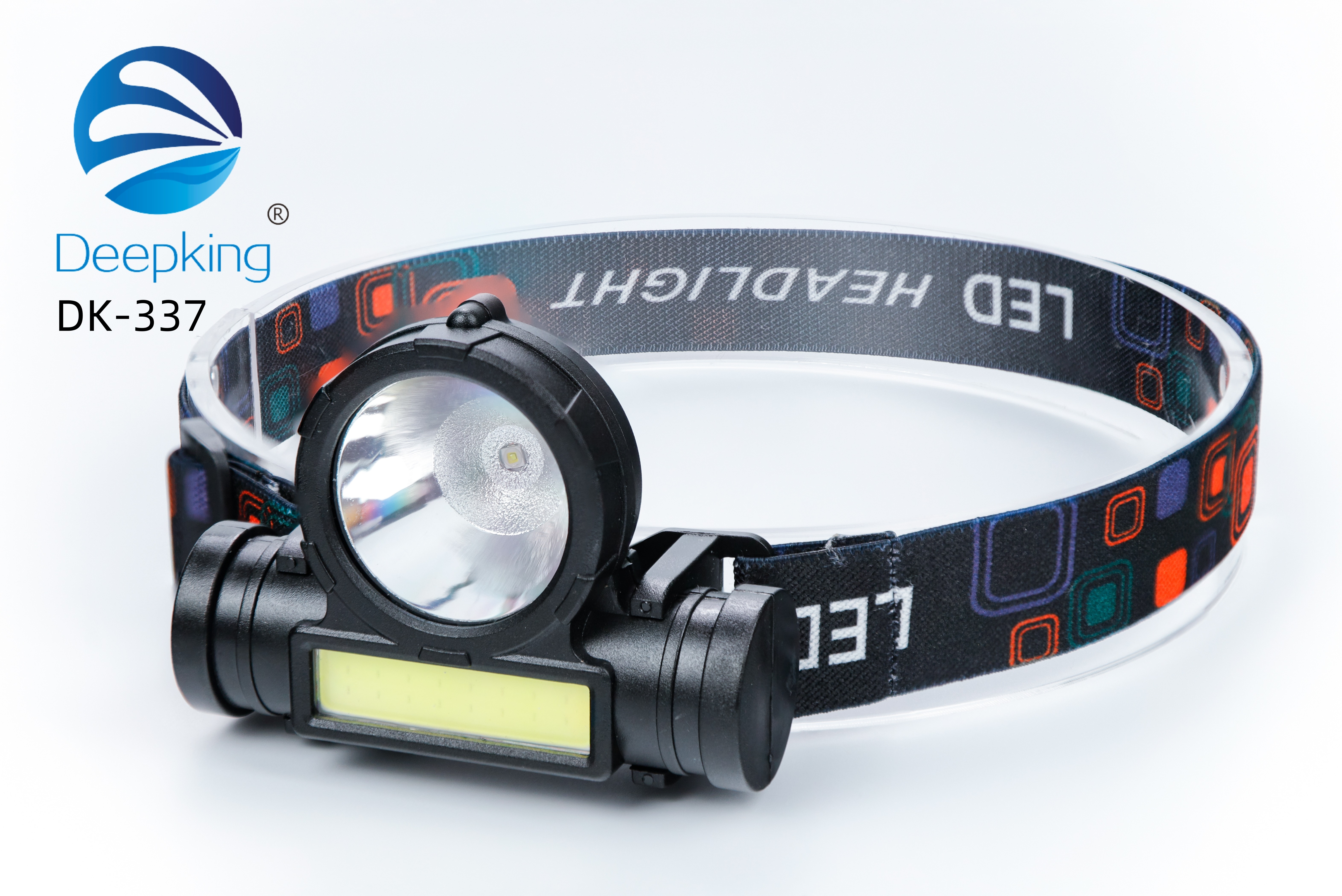 DeepKing Cross-border DK-337 led headlamp, head-mounted high-intensity charging, outdoor night fishing, ultra-bright light small, ultra-long battery life lighting flashlight