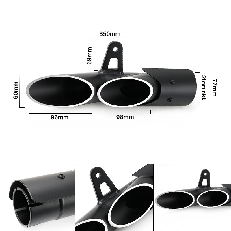 Motorcycle sports car exhaust pipe Small Ninja R6 porous large displacement blast street exhaust pipe straight TOCE Specification drawing