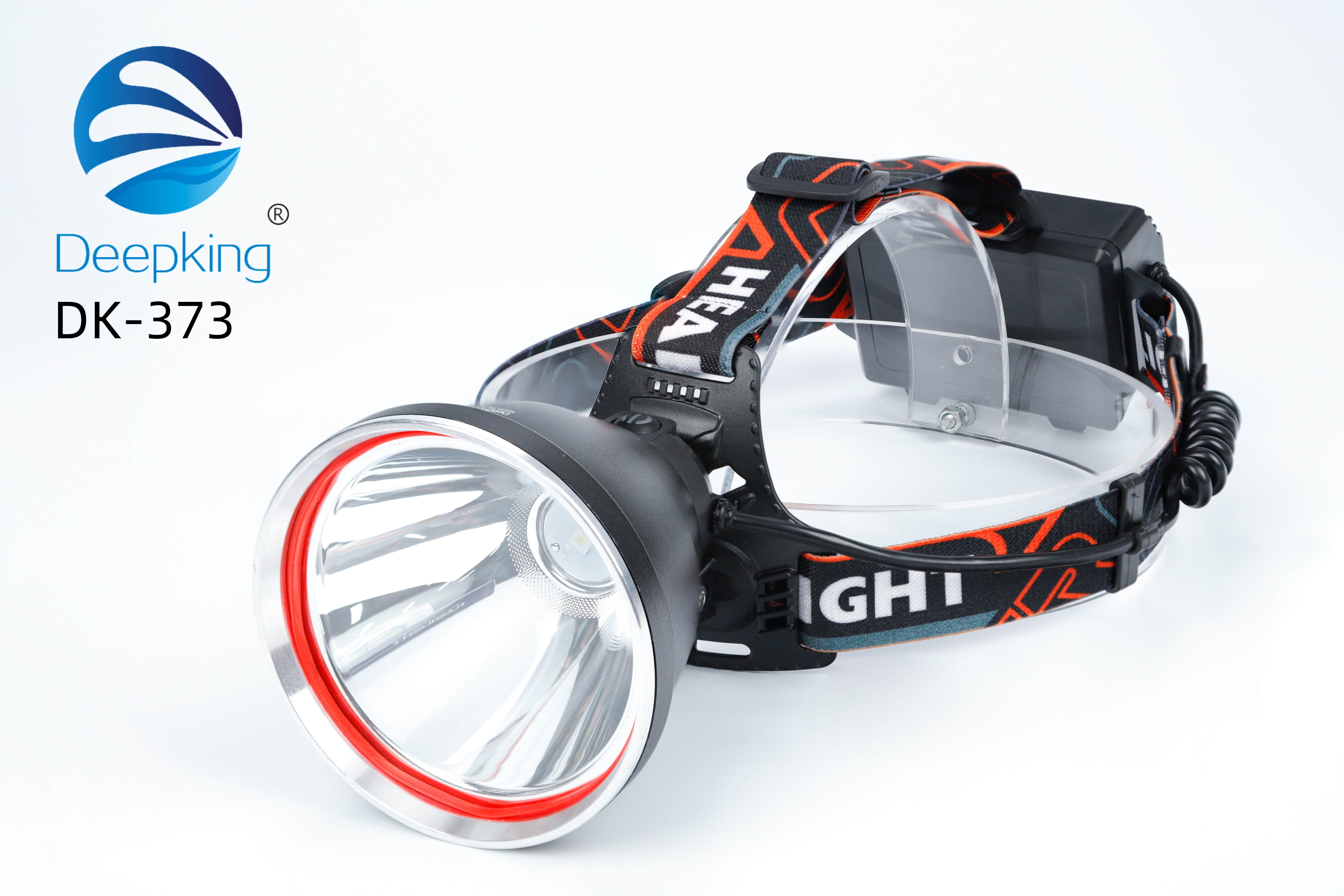 DeepKing Cross-border DK-373 aluminum alloy white laser high-intensity led headlamp with focusing, telescopic type-c charging output, new outdoor lighting model