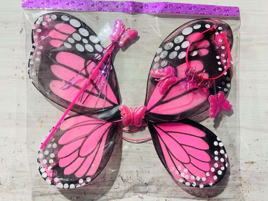 新款儿童翅膀演出服装表演装扮道具蝴蝶翅膀头饰魔法棒三件套翅膀三件套，节假日，生日派对用品详情图10