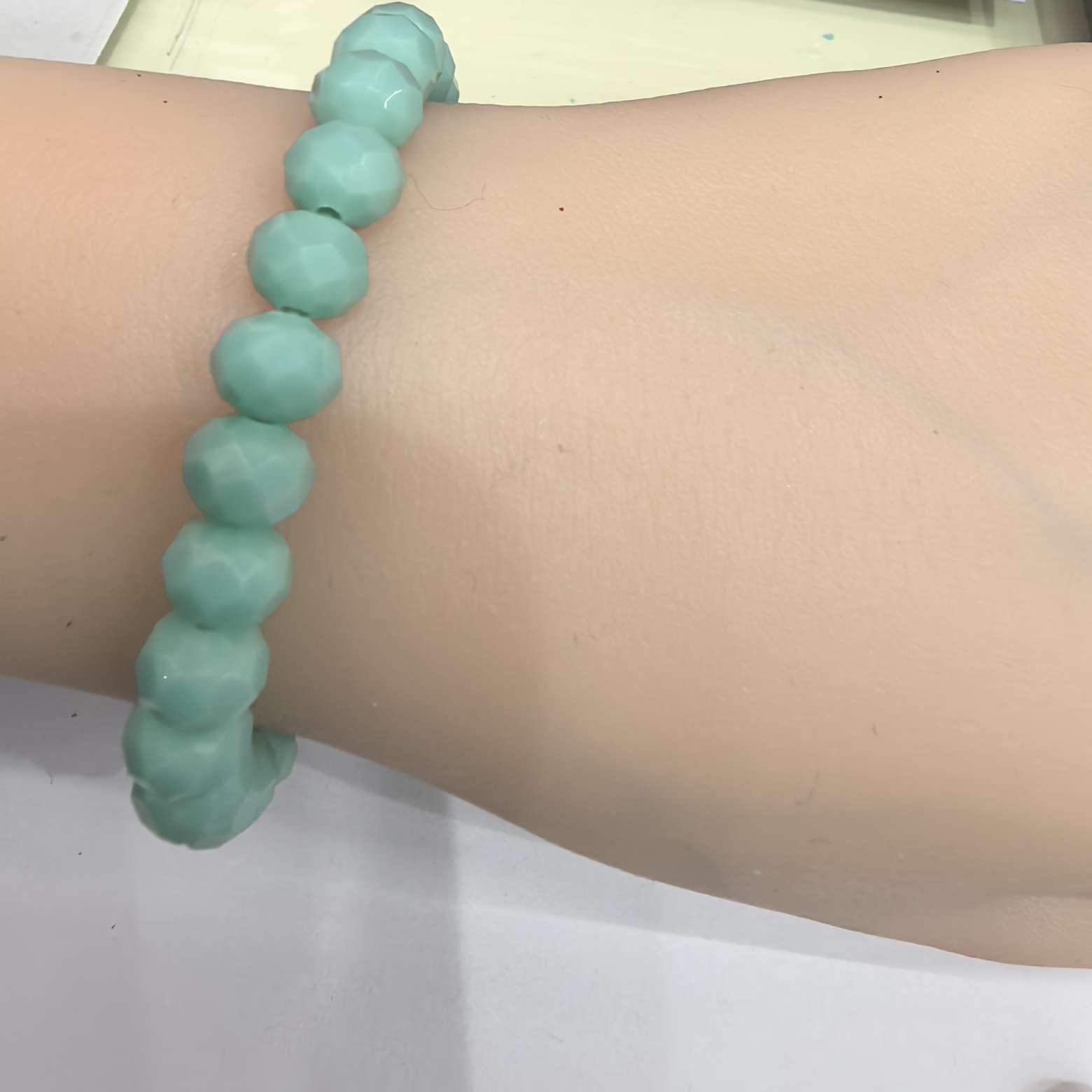 Imitation crystal faceted disc bead bracelet, cut flat bead bracelet, fashionable and fresh women's crystal jewelry manufacturer wholesale wheel beads Specification image