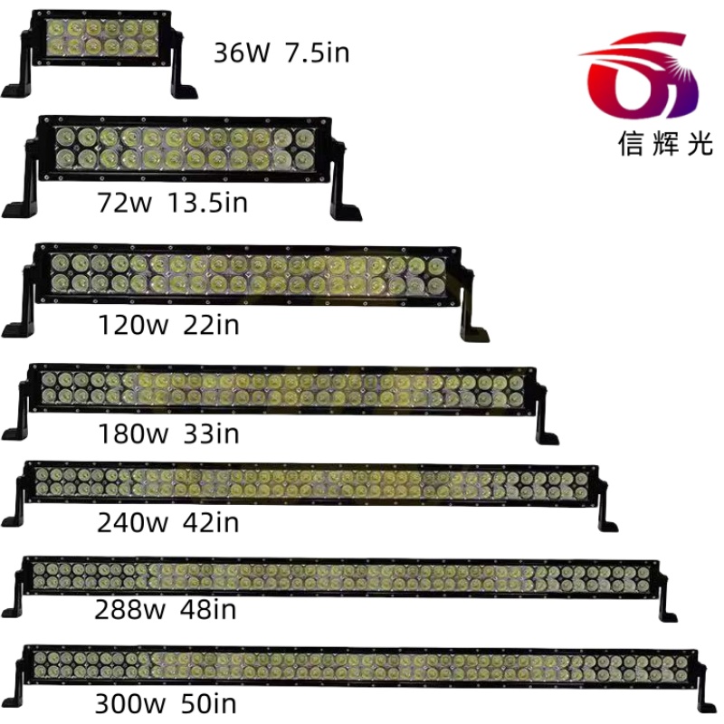 汽车LED工作灯长条灯杠灯越野车顶灯探照灯300W大功率灯