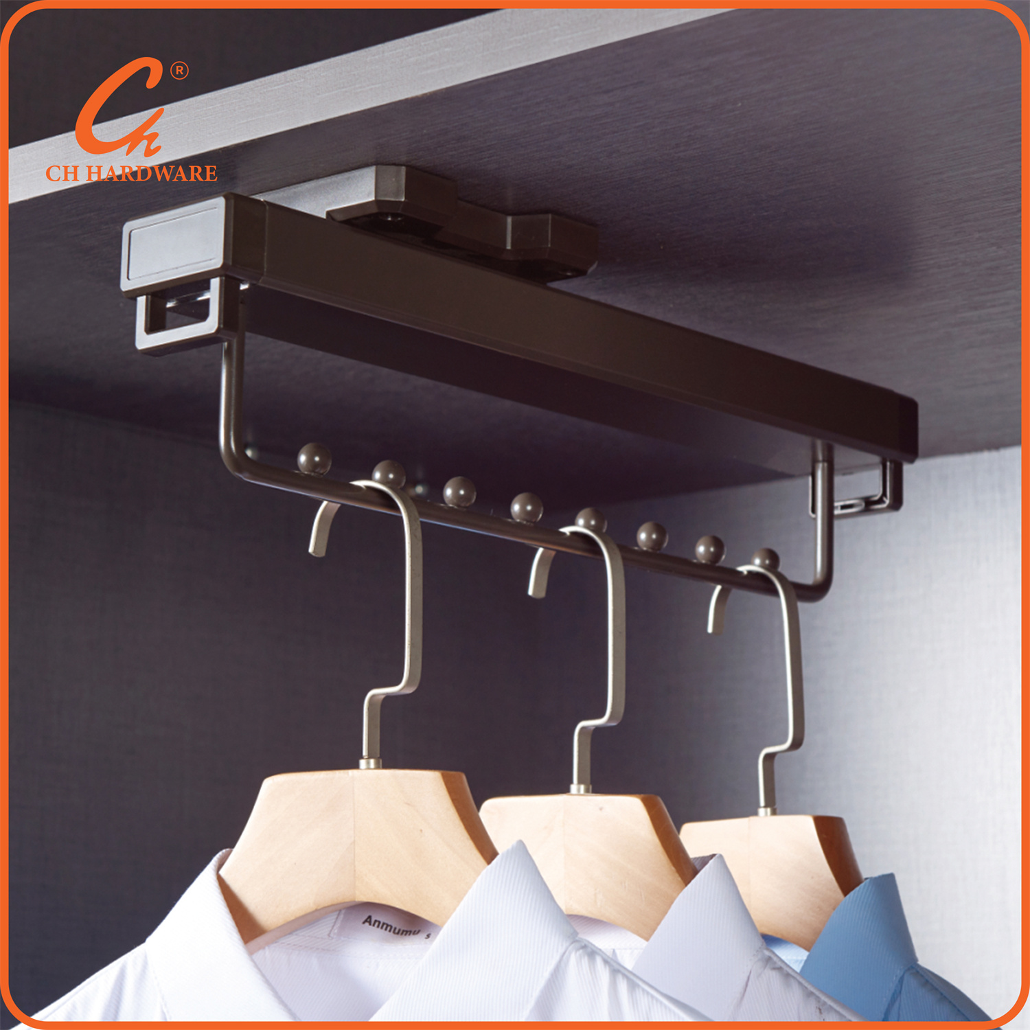 衣柜挂衣杆伸缩竖纵向横杆衣橱抽拉式架窄柜内顶装衣通器