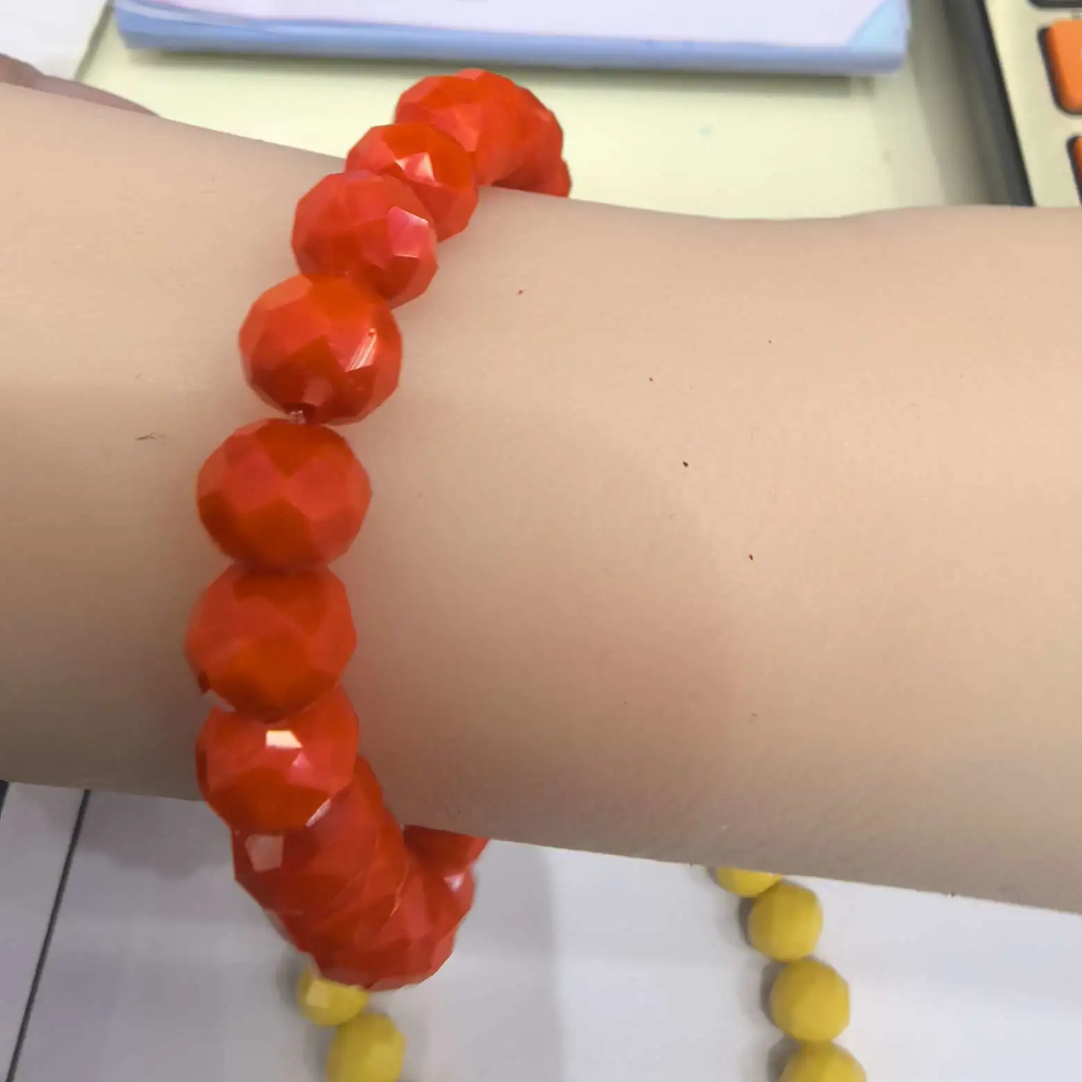 Crystal faceted disc bead bracelet, cut flat bead bracelet, fashionable and fresh women's crystal jewelry manufacturer wholesale wheel bead natural color crystal bracelet detail image 7