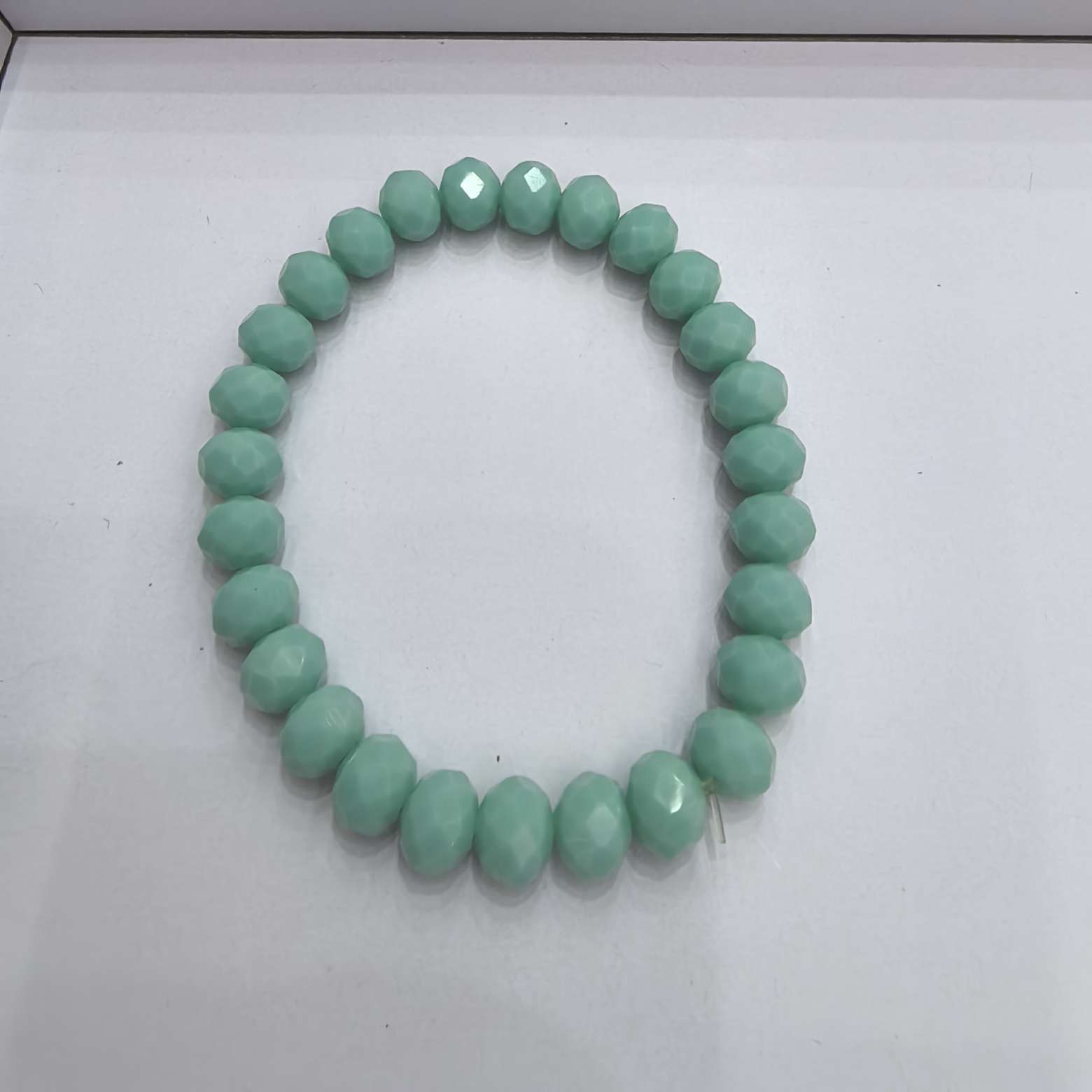 仿水晶刻面盘珠手链切面扁珠手串 时尚清新女款水晶饰品厂家批发车轮珠