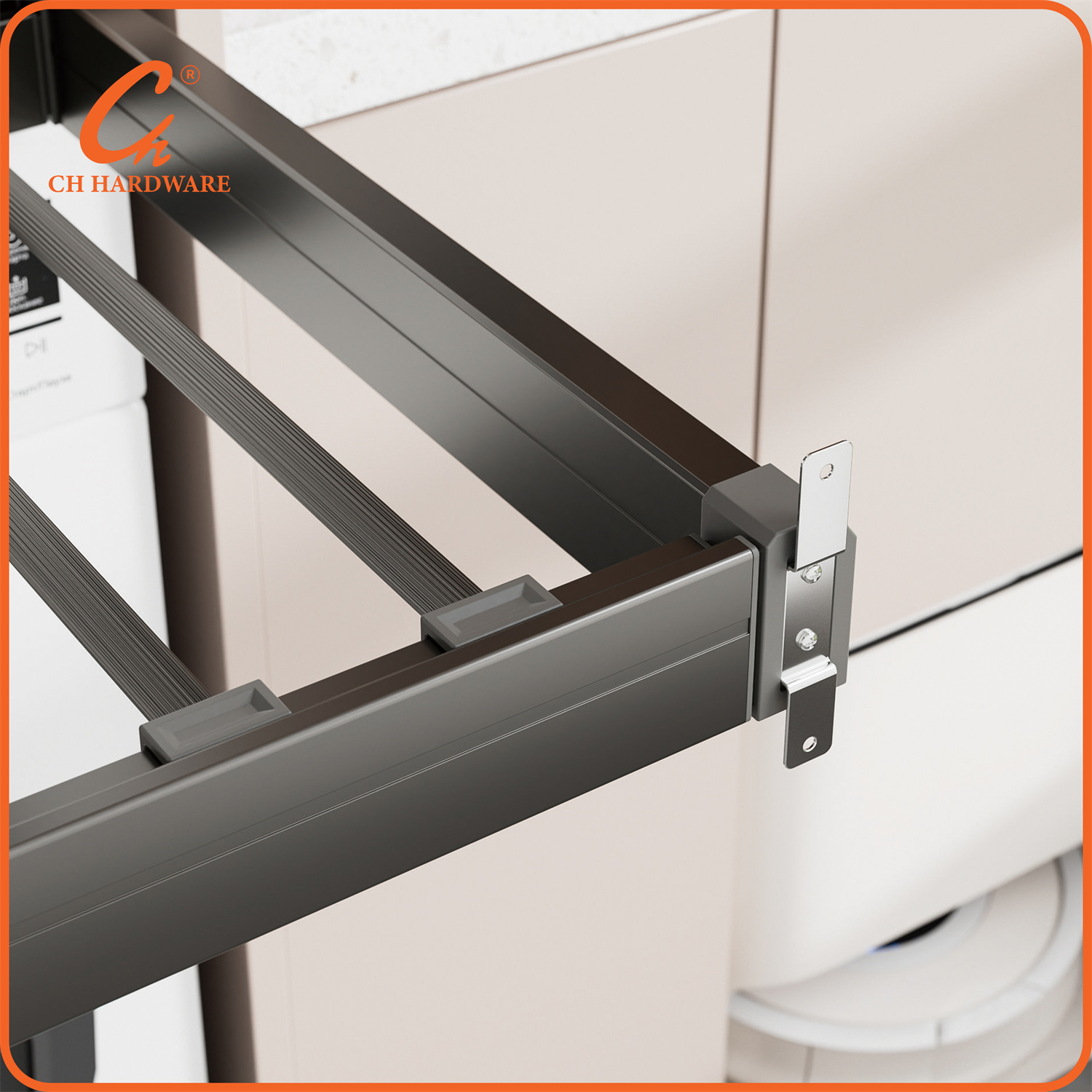 洗衣机裤架 衣柜伸缩裤架 阳台伸缩抽拉隐藏式裤子架详情11