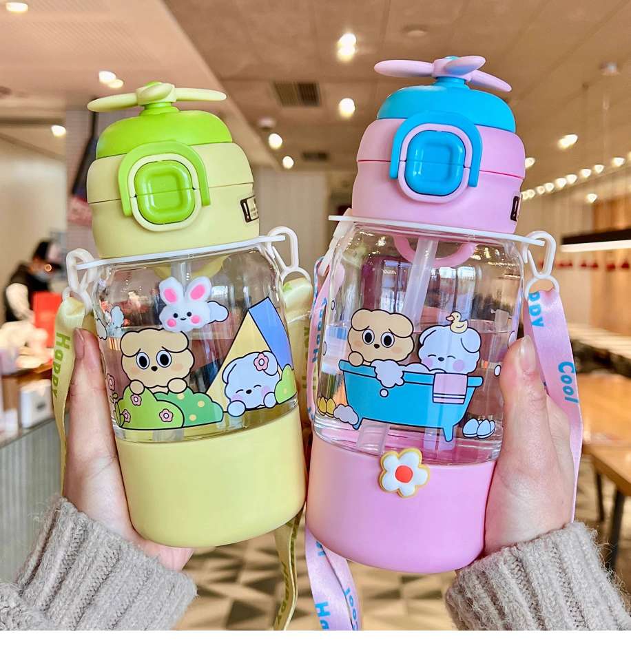 X152-XBD-2022 680ML children's water cup 2025 new female portable plastic cup large capacity kettle summer cute straw cup Specification drawing