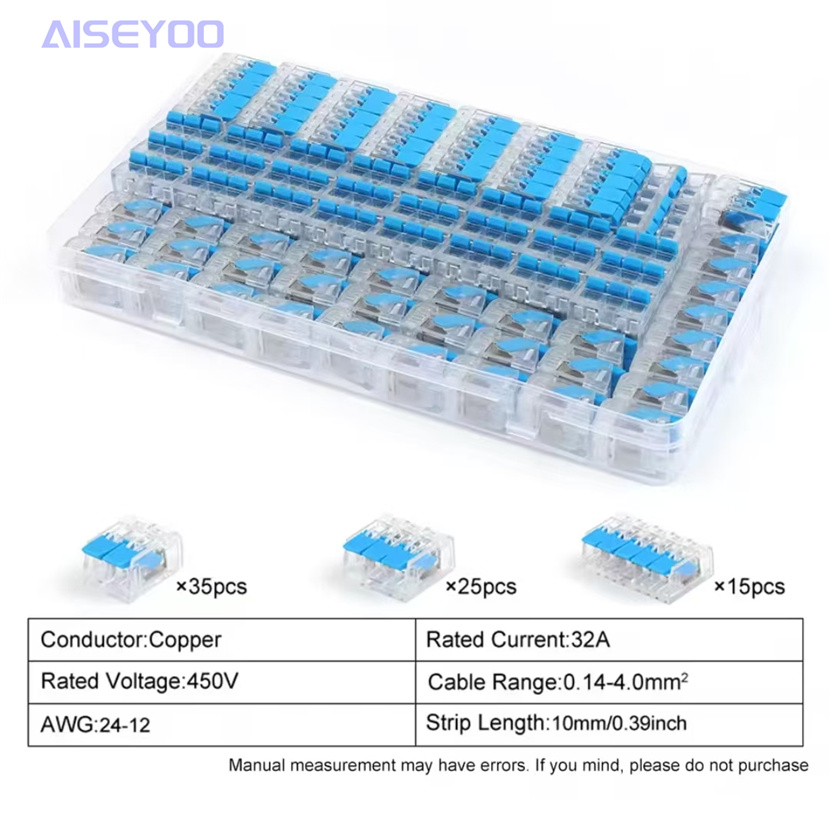 75PCS盒装电线连接器LT-412/3/5接线端子分线头 快速接线端子二通三通家装电线接头灯具分线详情8