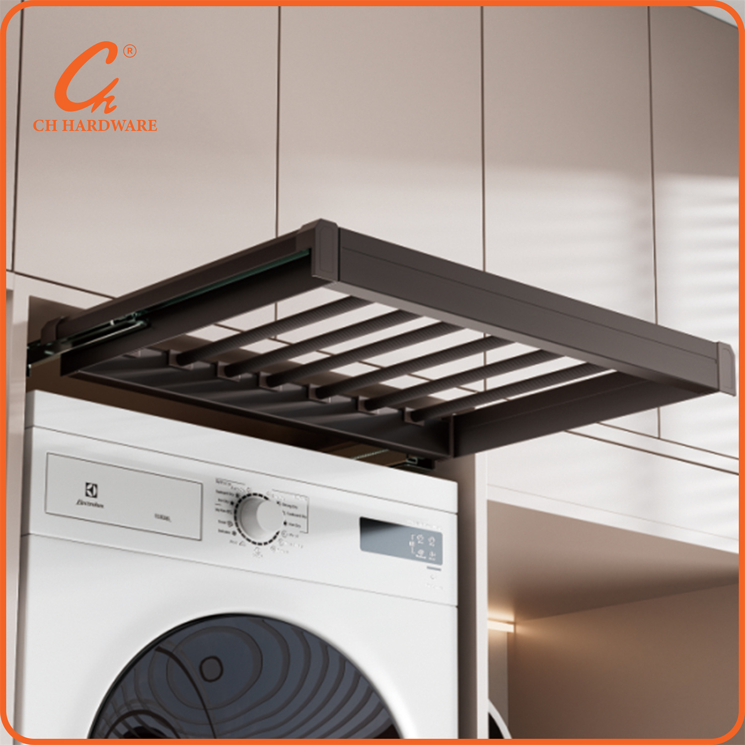 洗衣机裤架 衣柜伸缩裤架 阳台伸缩抽拉隐藏式裤子架详情9