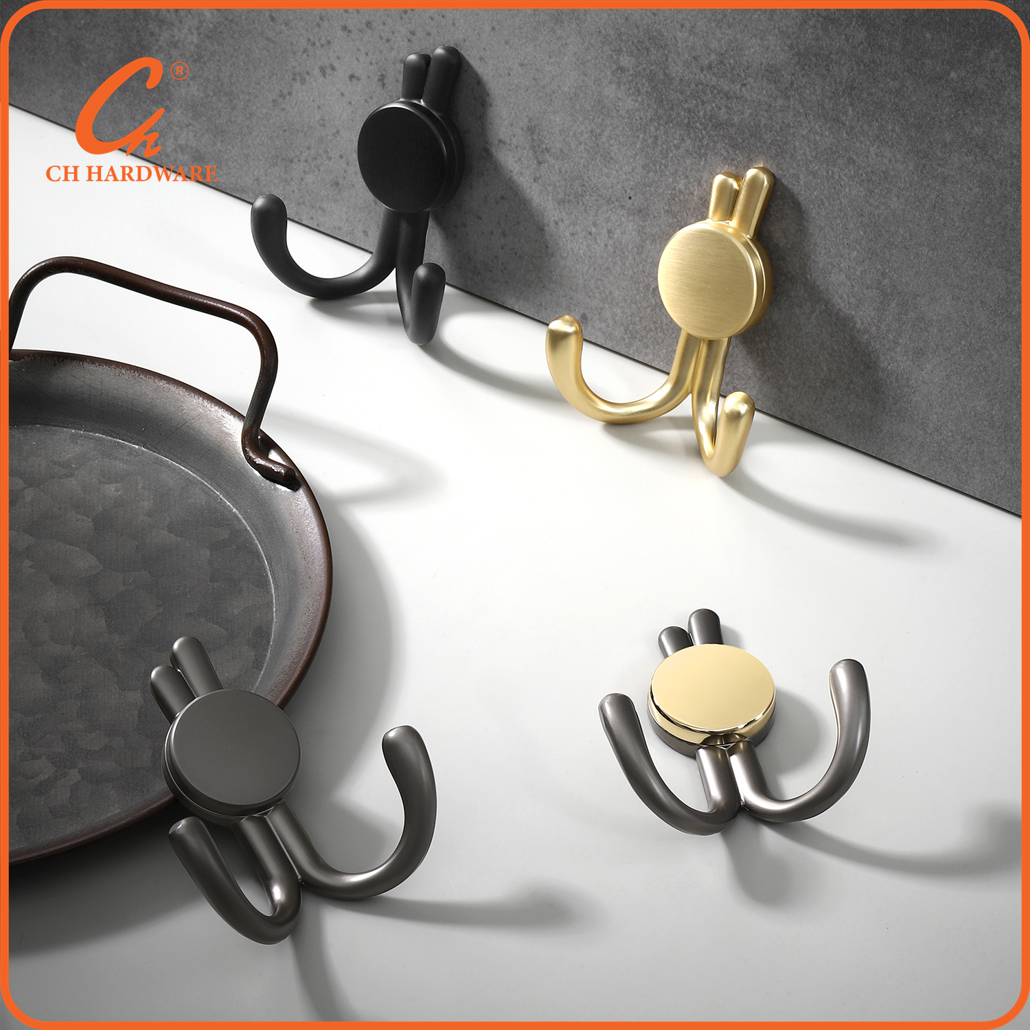 北欧轻奢挂衣钩 小兔子造型衣柜挂钩 壁挂式衣钩 进门玄关金属衣帽钩