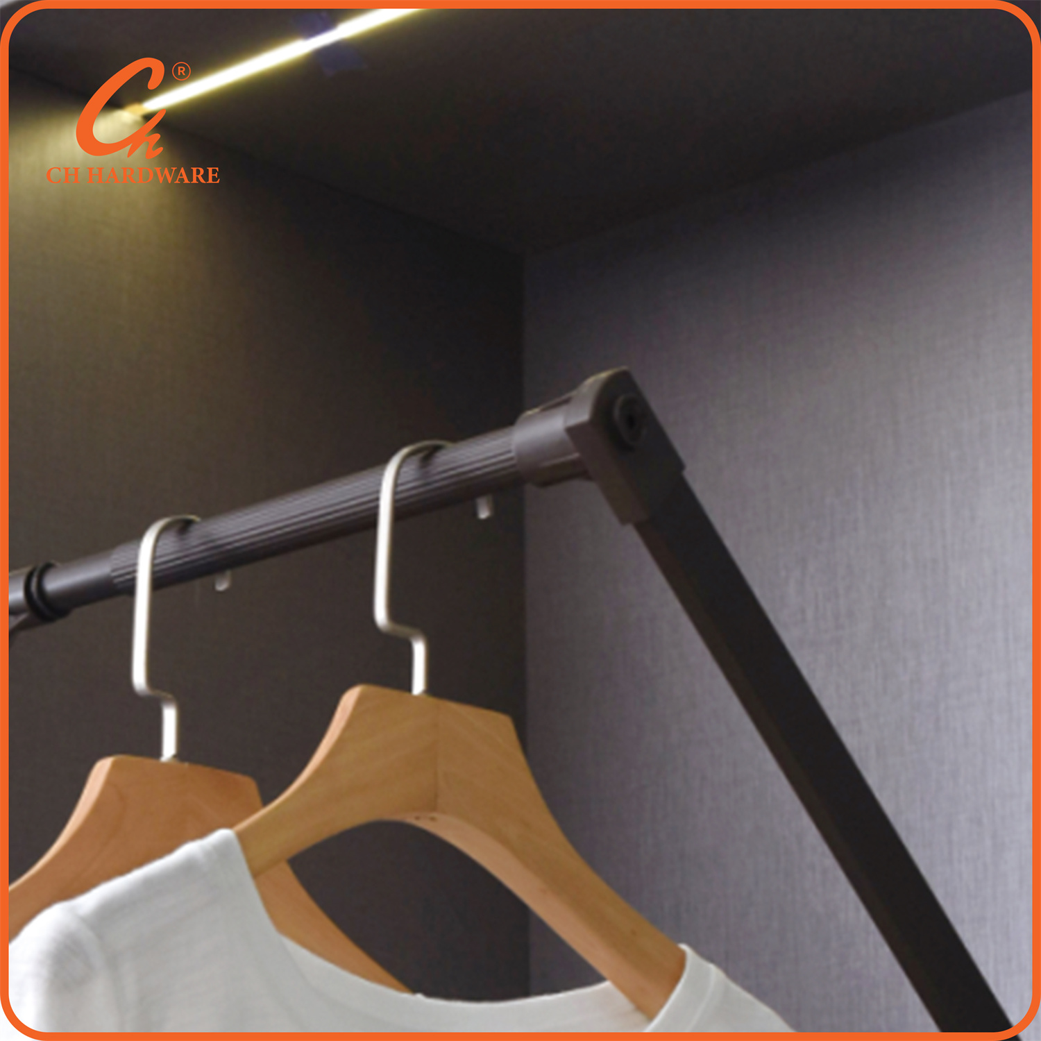 下拉式挂衣杆可伸缩衣通衣帽间家用拉杆衣柜内缓冲下拉升降挂衣架详情9