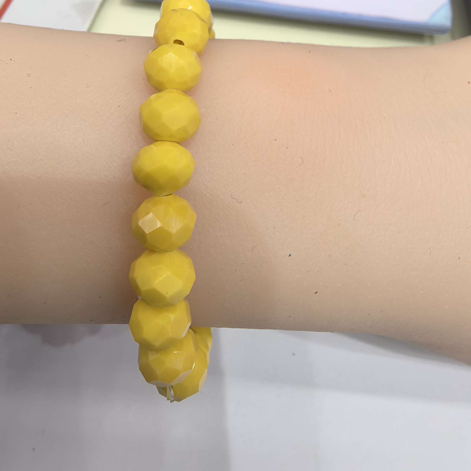 Crystal faceted disc bead bracelet, cut flat bead bracelet, fashionable and fresh women's crystal jewelry manufacturer wholesale wheel bead natural color crystal bracelet Specification image