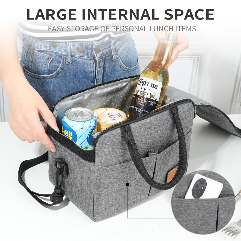 New cross-border Amazon multi-functional lunch bag, office workers' rice preservation ice pack, insulated lunch box bag, insulated bag detail image 15